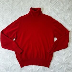 Harrods Knightsbridge By Ballantyne 100% Pure Cashmere Turtleneck Sweater In Red